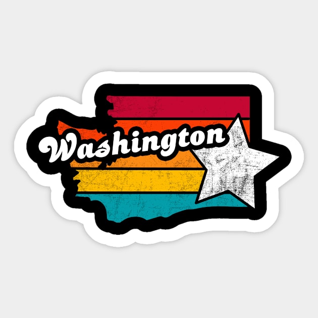 Washington  Vintage Distressed Souvenir Sticker by NickDezArts